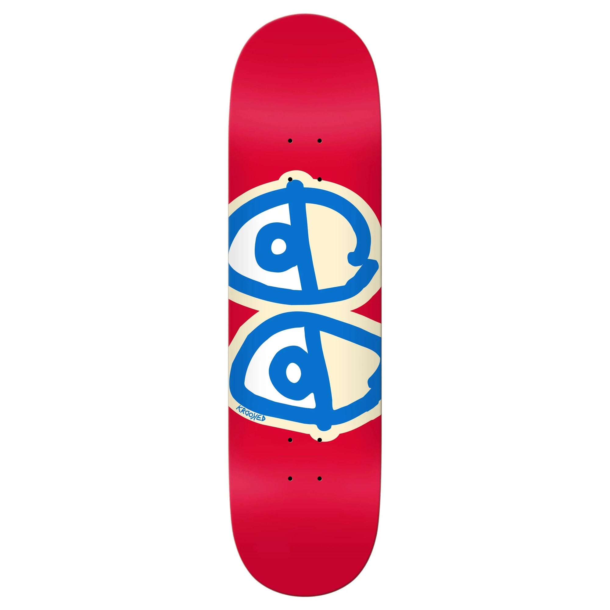 Krooked Team Eyes 8.25" x 32" Red Skateboard Deck