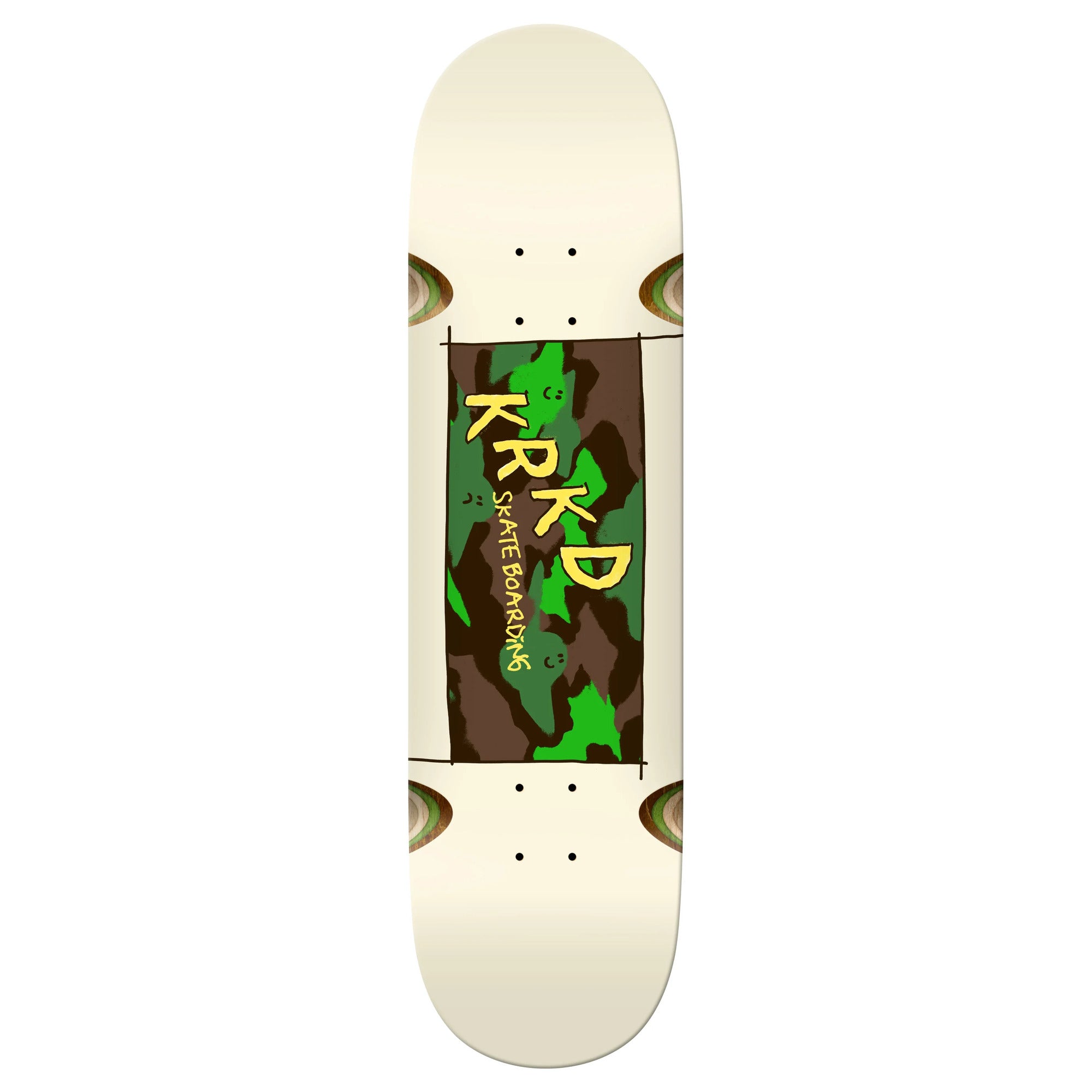 Krooked Team Kamo Wheel Wells 8.5" x 31.85" White Skateboard Deck