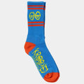 Krooked Eyes Light Blue/Red/Yellow Crew Socks