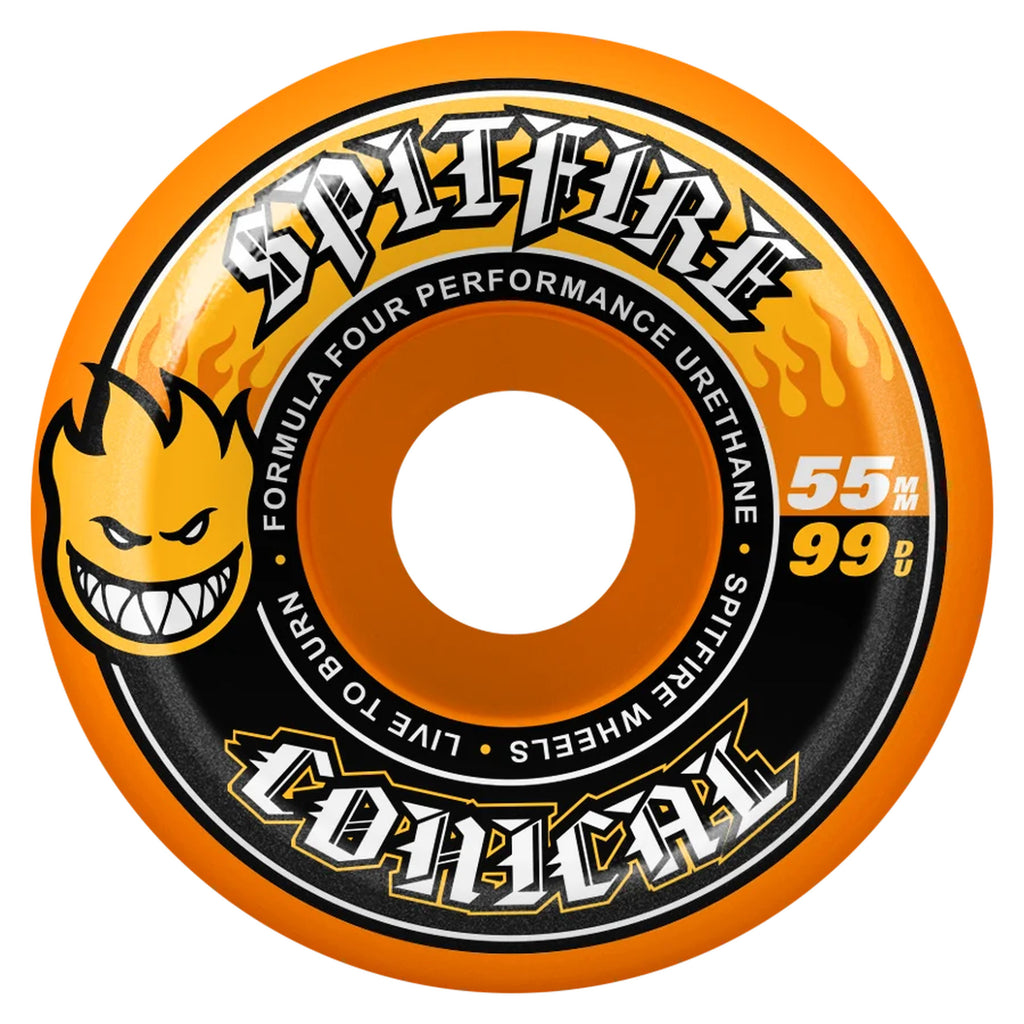 Spitfire F4 (Formula Four) 55mm 99du Team Conical Orange Skateboard Wheels