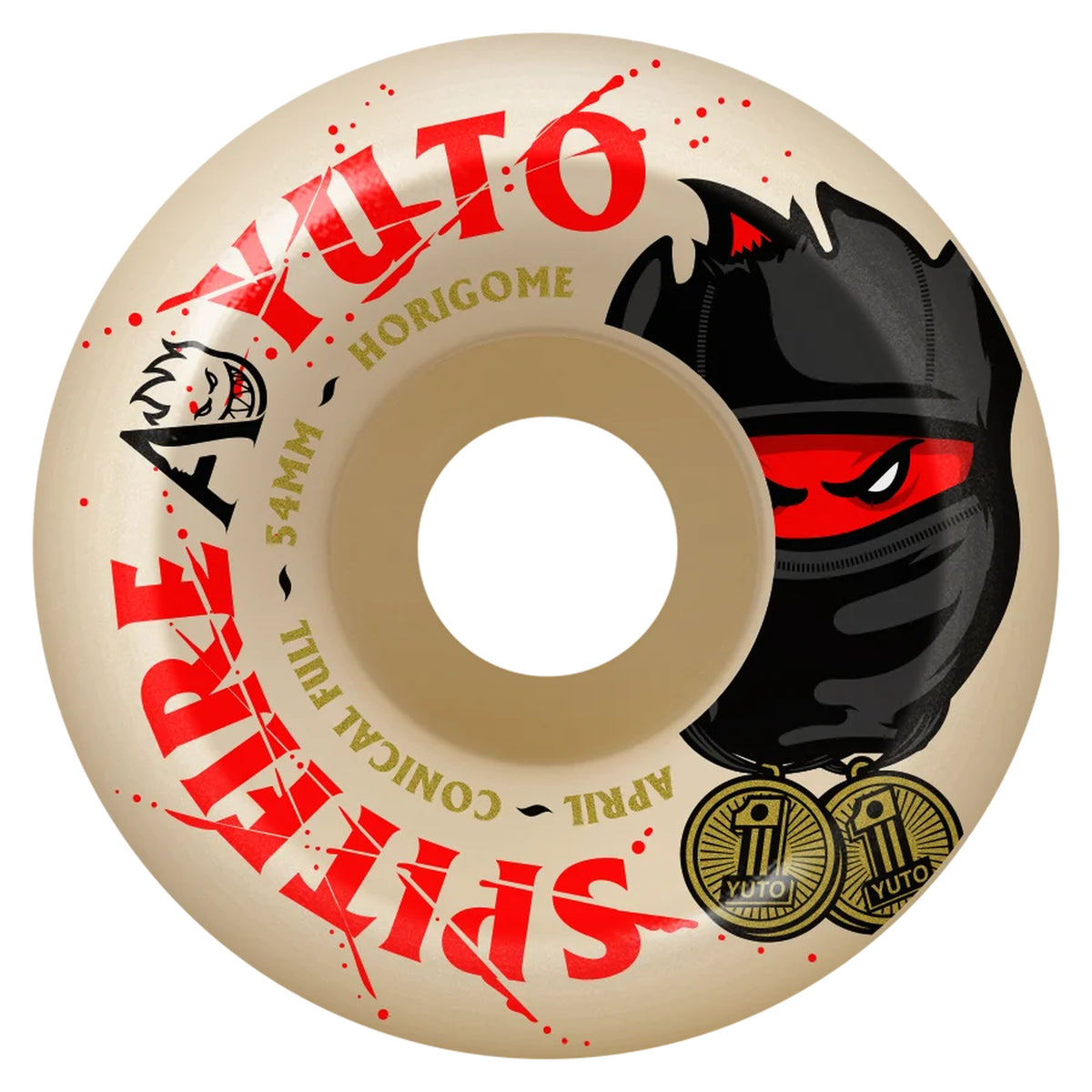 Spitfire x April F4 (Formula Four) Yuto 54mm 99du Conical Full Skateboard Wheels