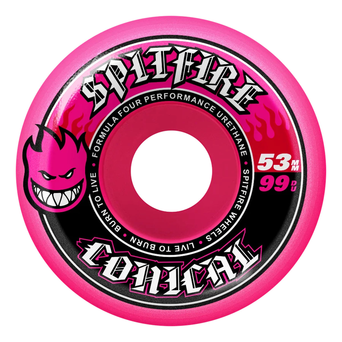 Spitfire F4 (Formula Four) 53mm 99du Team Conical Pink Skateboard Wheels