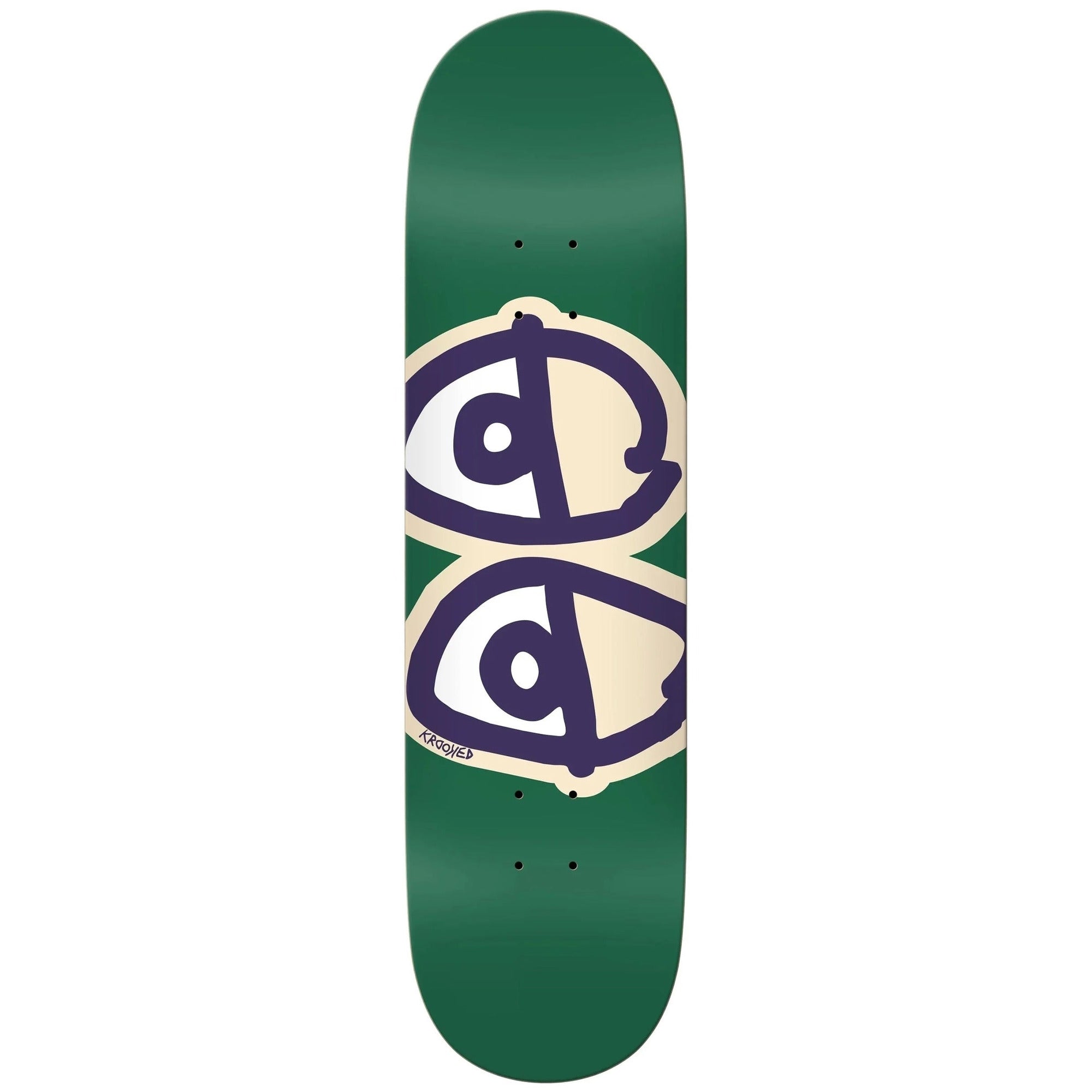 Krooked Team Eyes 8.5" x 31.8" Green Skateboard Deck
