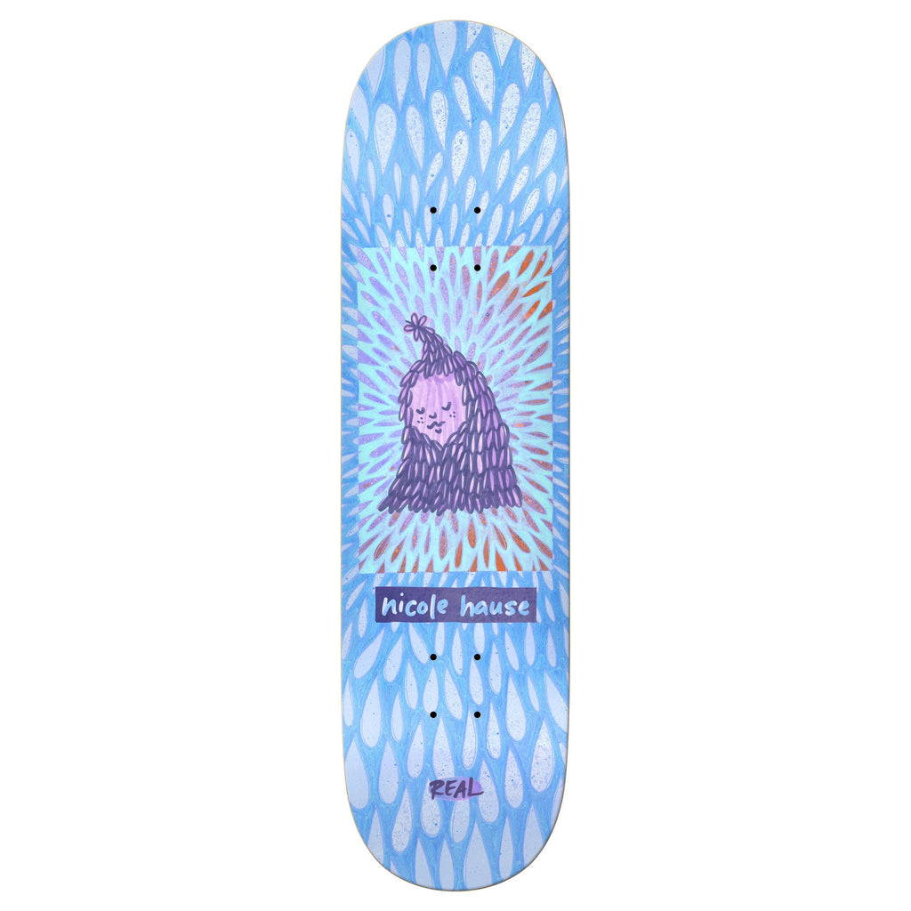Real Nicole Hause Echoes 8.25" x 31.5" Blue Skateboard Deck
