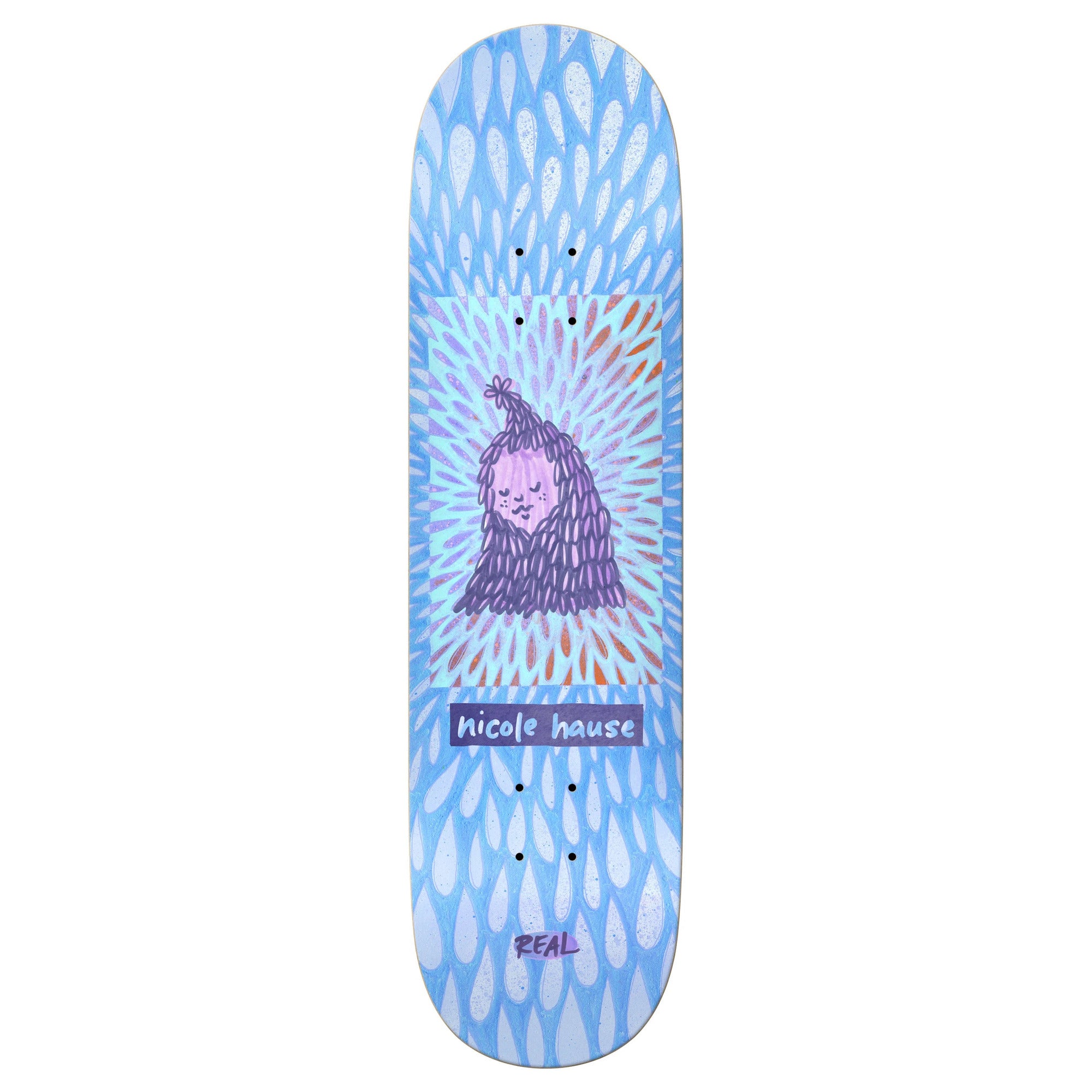 Real Nicole Hause Echoes 8.25" x 31.5" Blue Skateboard Deck