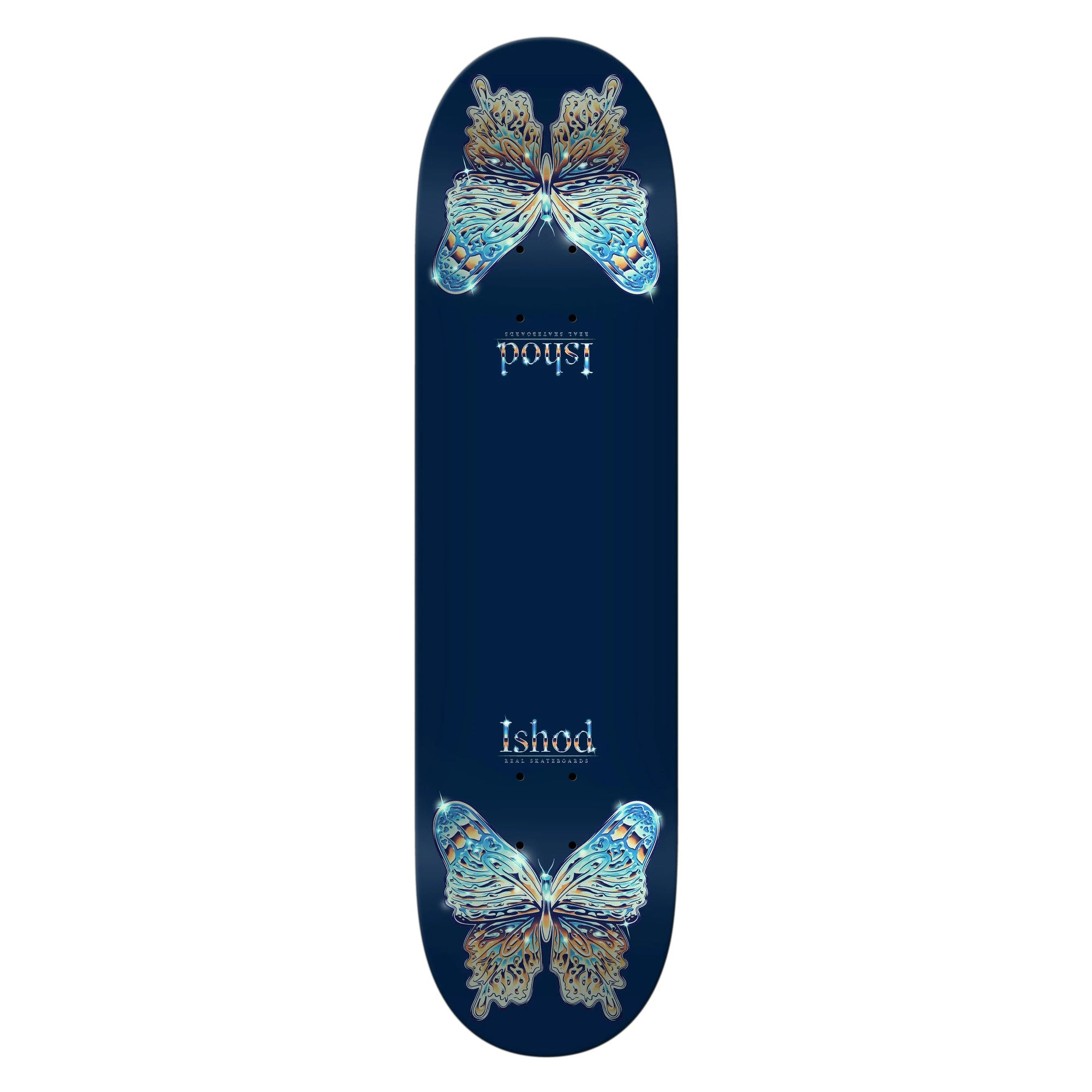 Real Ishod Mariposa Chrome Redux 8.25" x 31.8" Blue Skateboard Deck