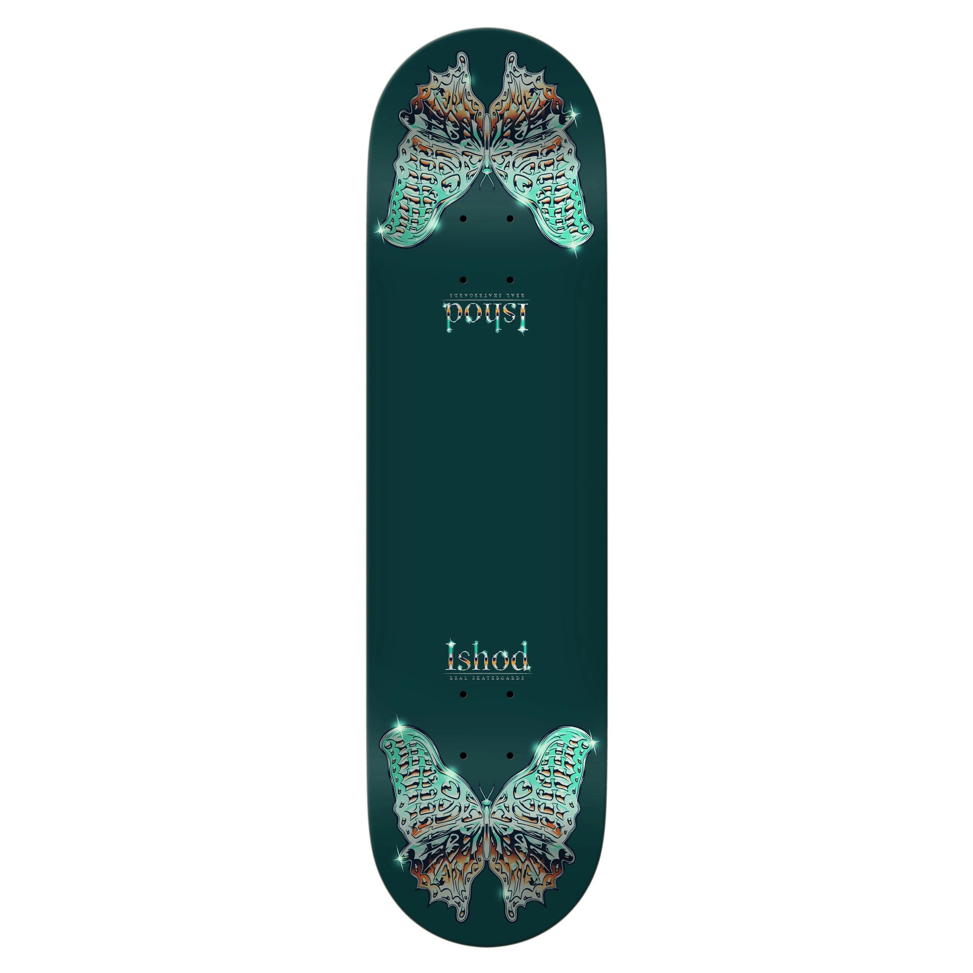 Real Ishod Mariposa Chrome Redux 8.5” x 32.2” Green Skateboard