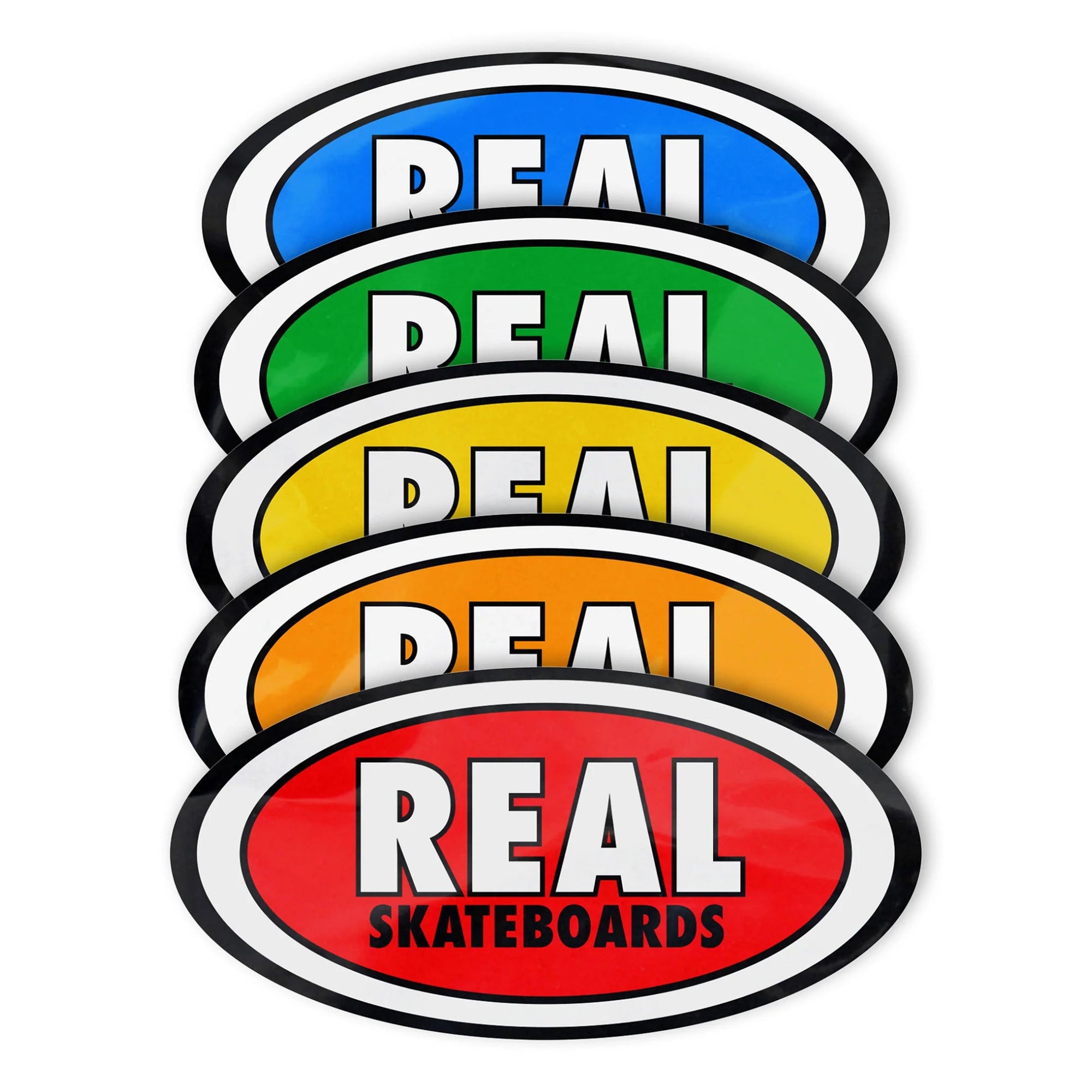 Real Skateboard Oval 3.75" x 7.25" Multiple Color Sticker