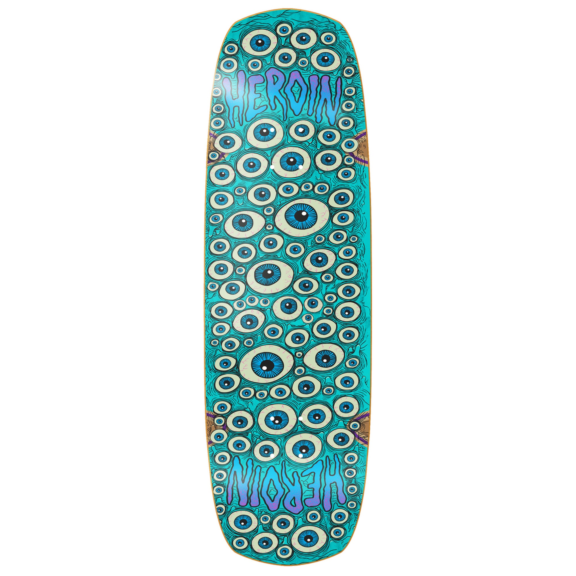 Heroin Seeing Double Shovel 9.5” x 31.75" Blue Skateboard Deck