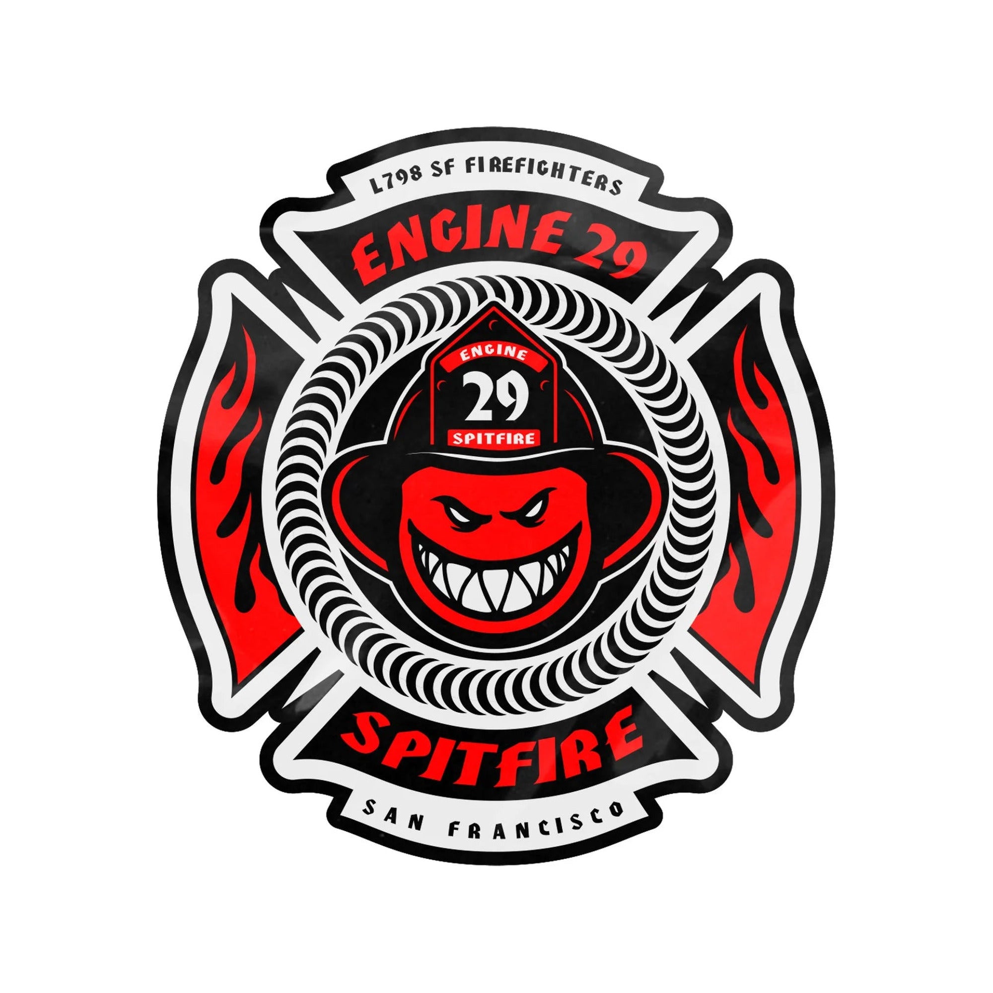 Spitfire x SFFD Engine 29 Maltese 3.75" Sticker