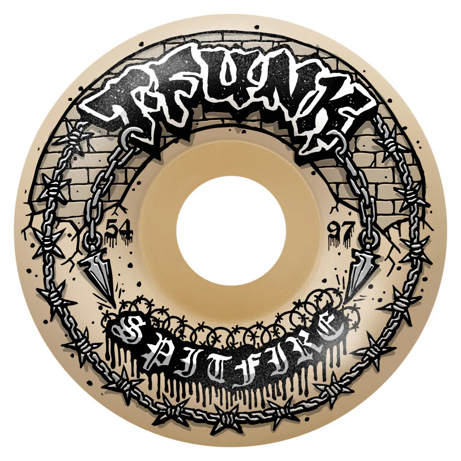 Spitfire F4 (Formula Four) 97DU T-Funk Raw Radial Full 54mm Skateboard Wheels