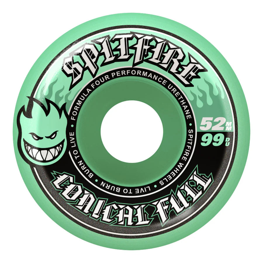 Spitfire F4 (Formula Four) 99DU Team Conical Full Teal 52mm Skateboard Wheels