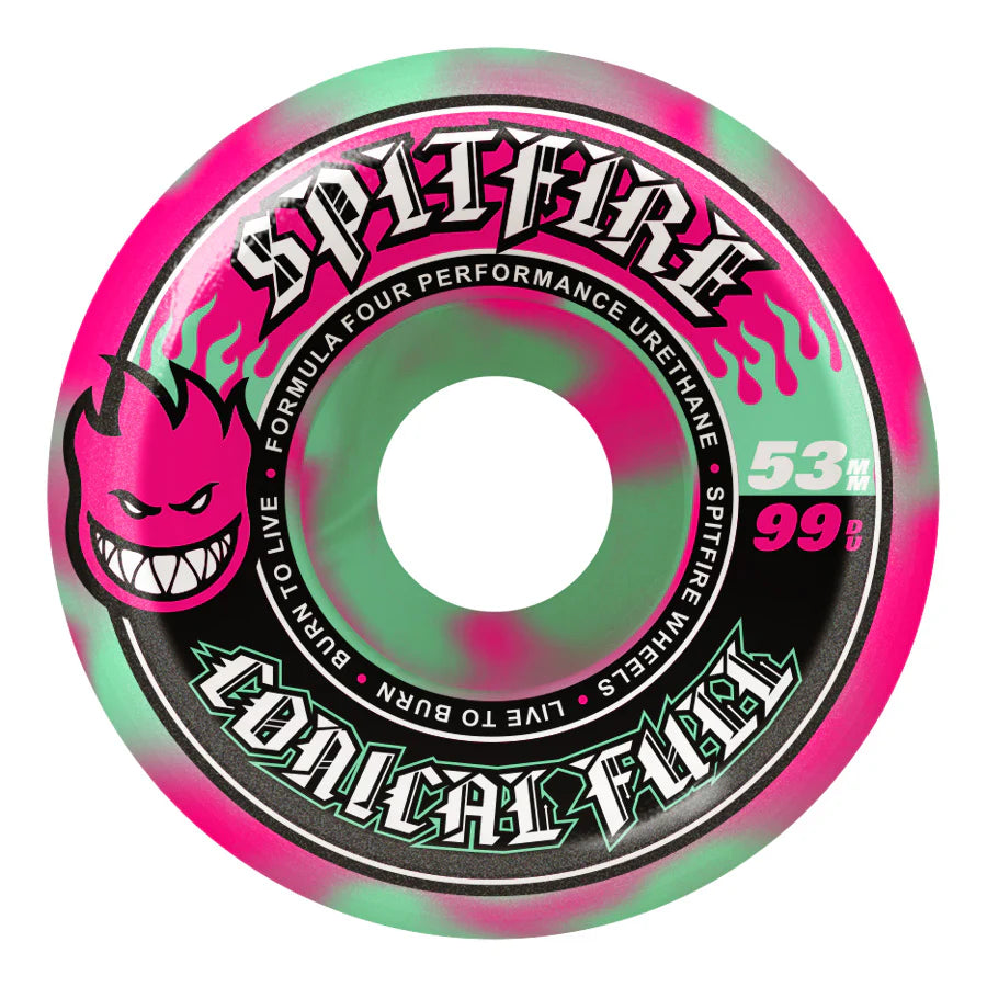 Spitfire F4 (Formula Four) 99DU Team Conical Full Swirl 53mm Skateboard Wheels