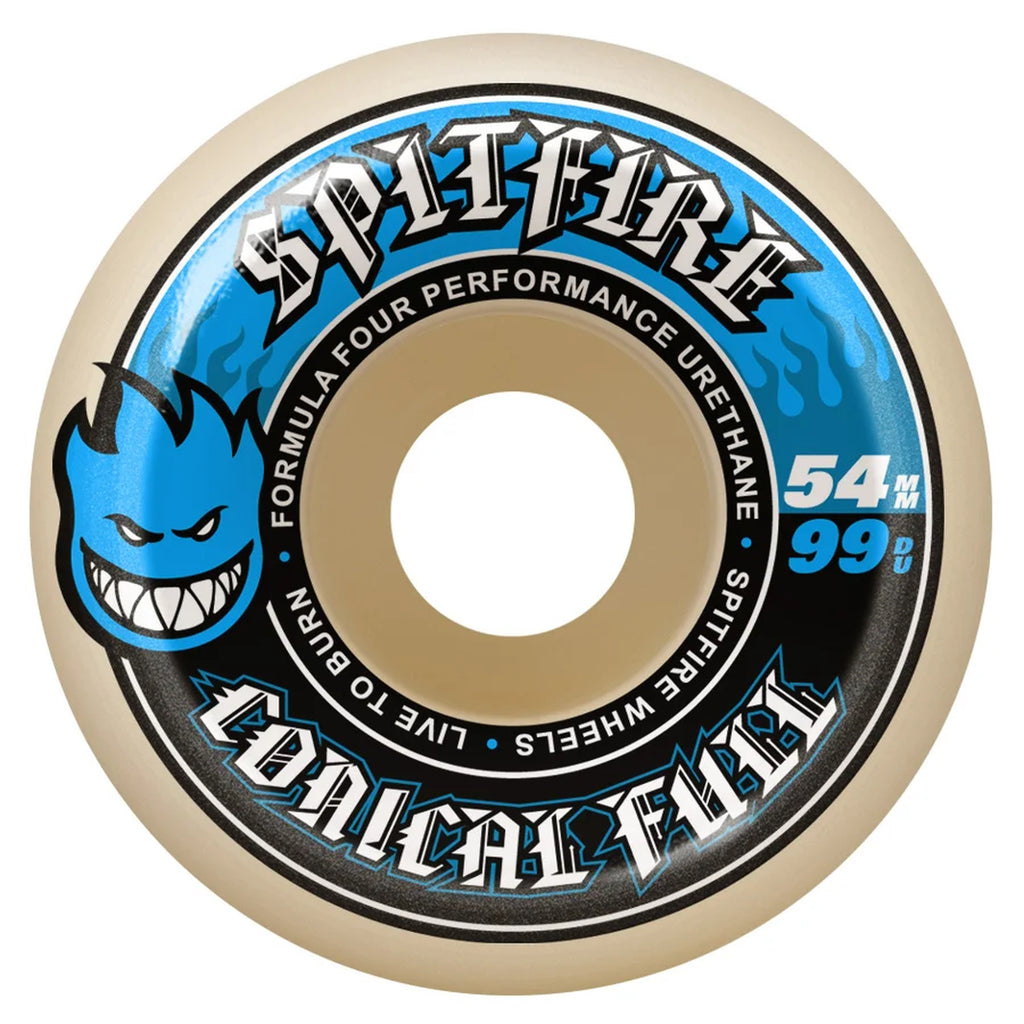 Spitfire F4 (Formula Four) 99du Light Blue Conical Full Skateboard Wheels