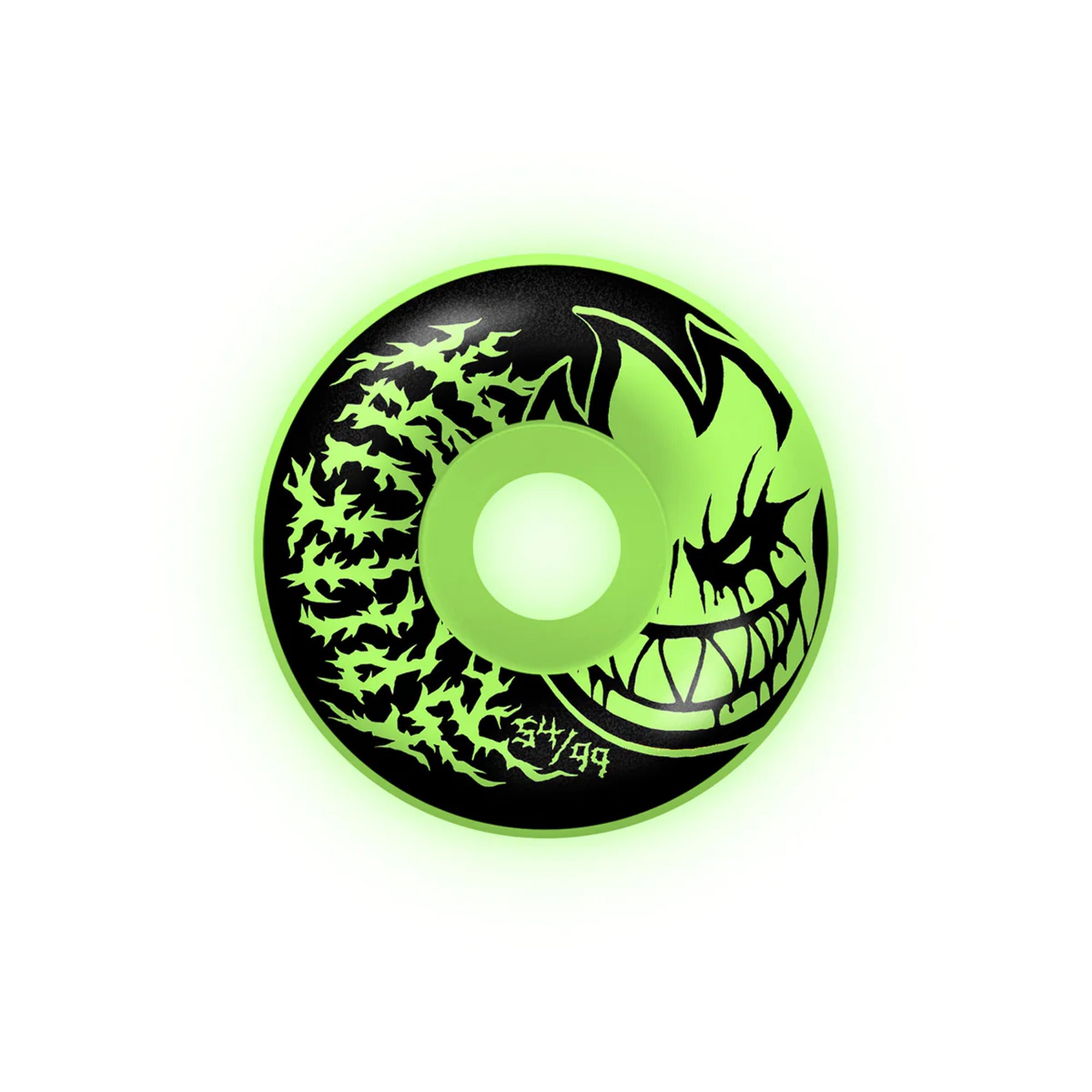 Spitfire F4 (Formula Four) 99DU Deathmask II GITD Radial Full 54mm Skateboard Wheels