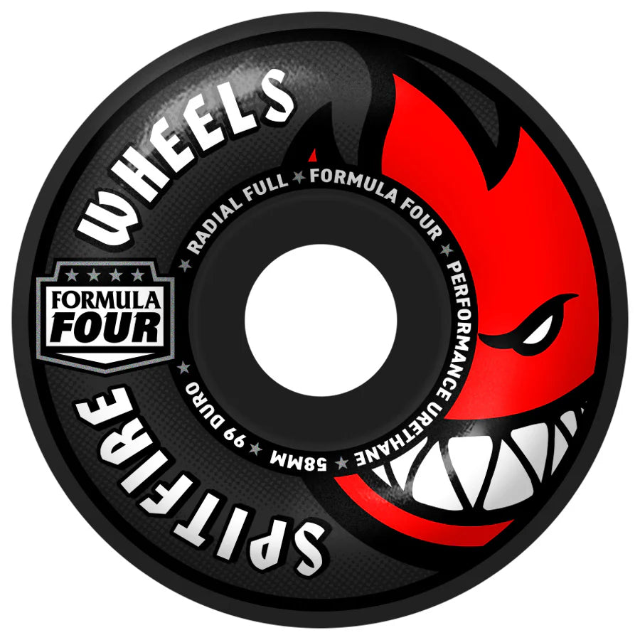 Spitfire F4 (Formula Four) 99DU Radial Full Black 58mm Skateboard Wheels