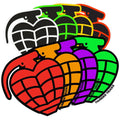Thunder Grenade Diecut Multiple Color 4" Sticker