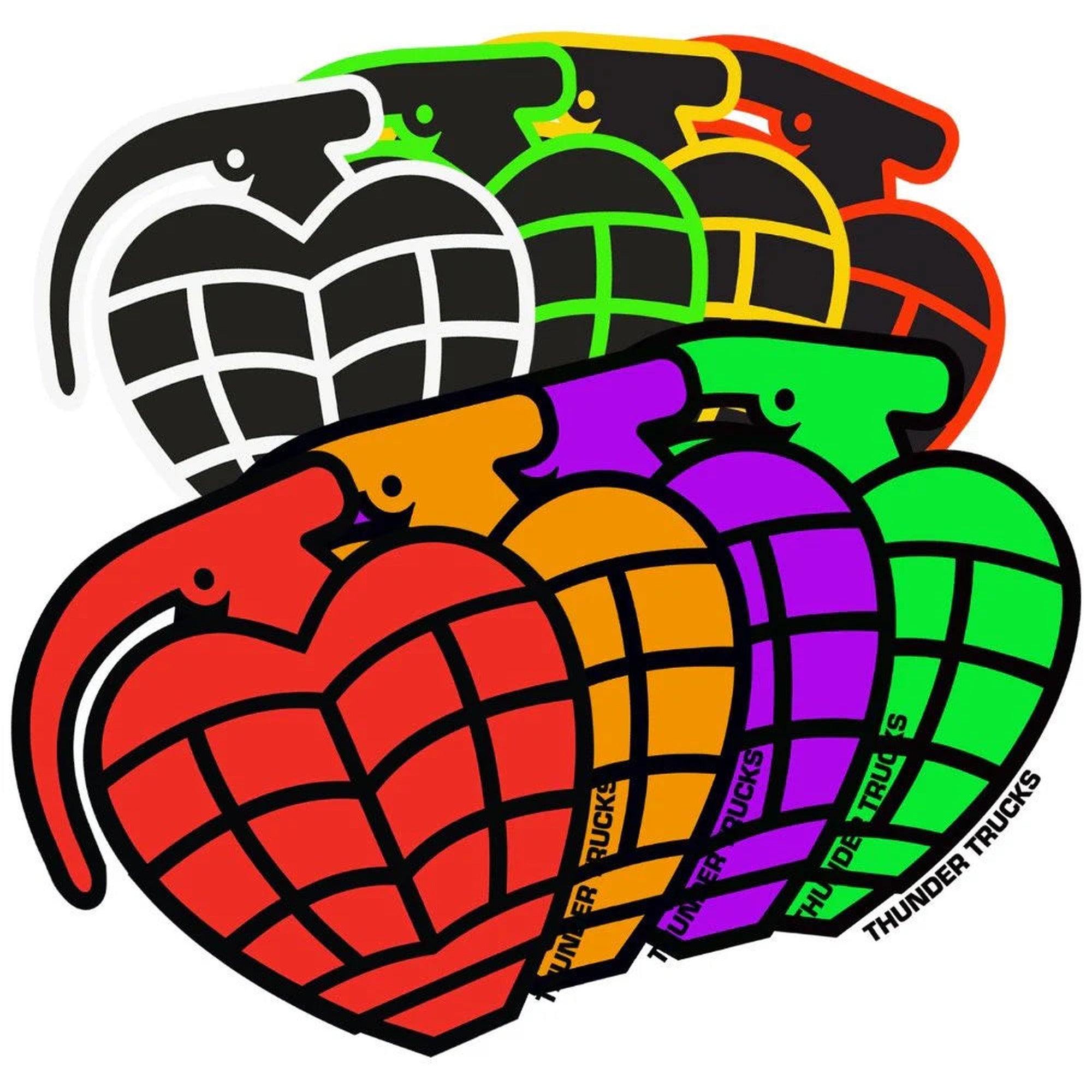 Thunder Grenade Diecut Multiple Color 4" Sticker
