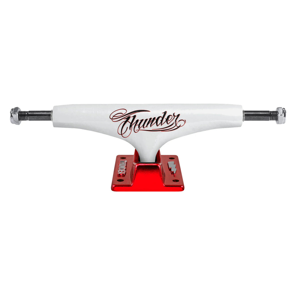 Thunder Flash Hollow Light 148 (8.25") White Red Skateboard Trucks